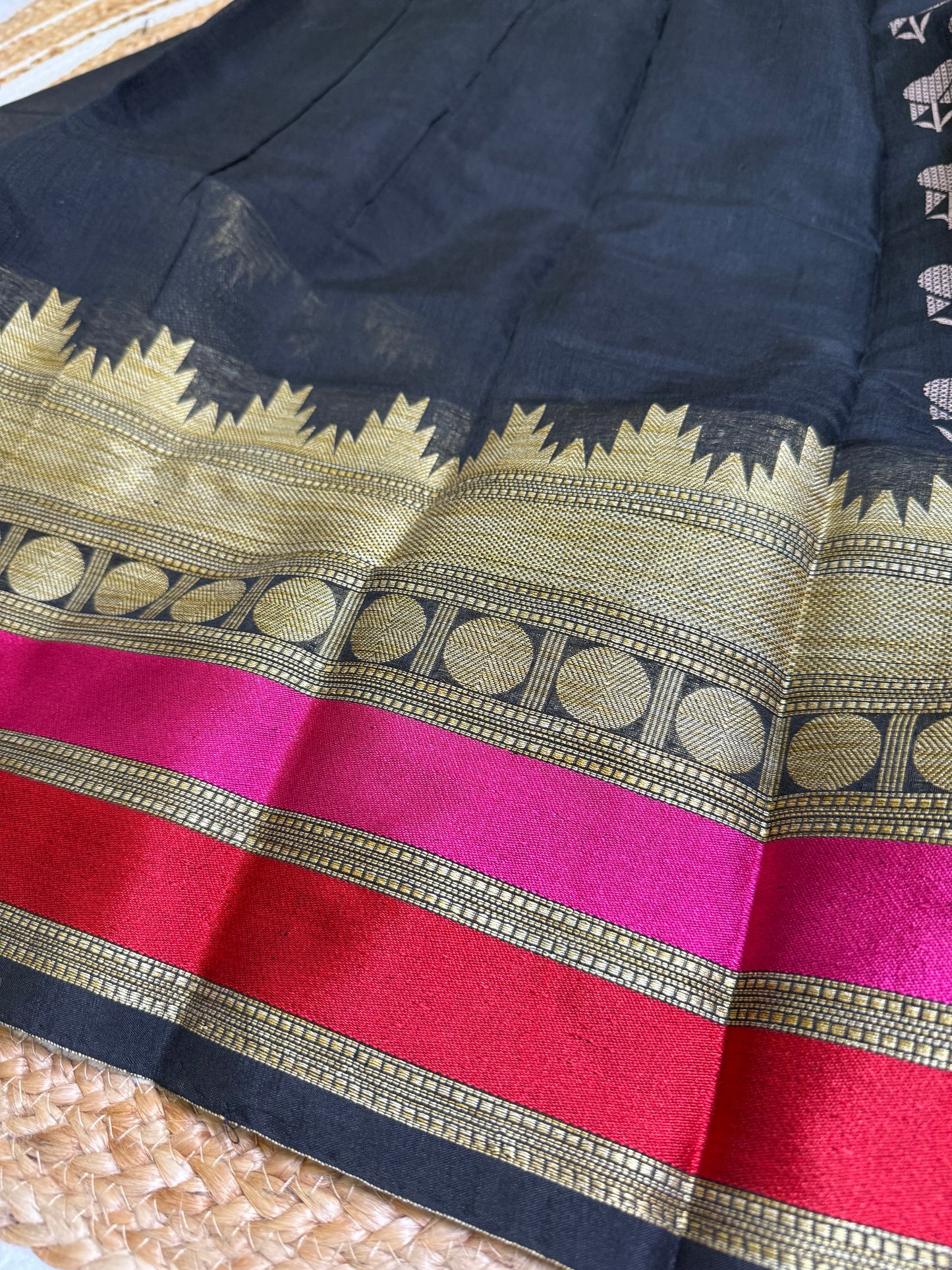 Soft Cotton Silk Saree with Elegant Tebal Print – ₹799 Only