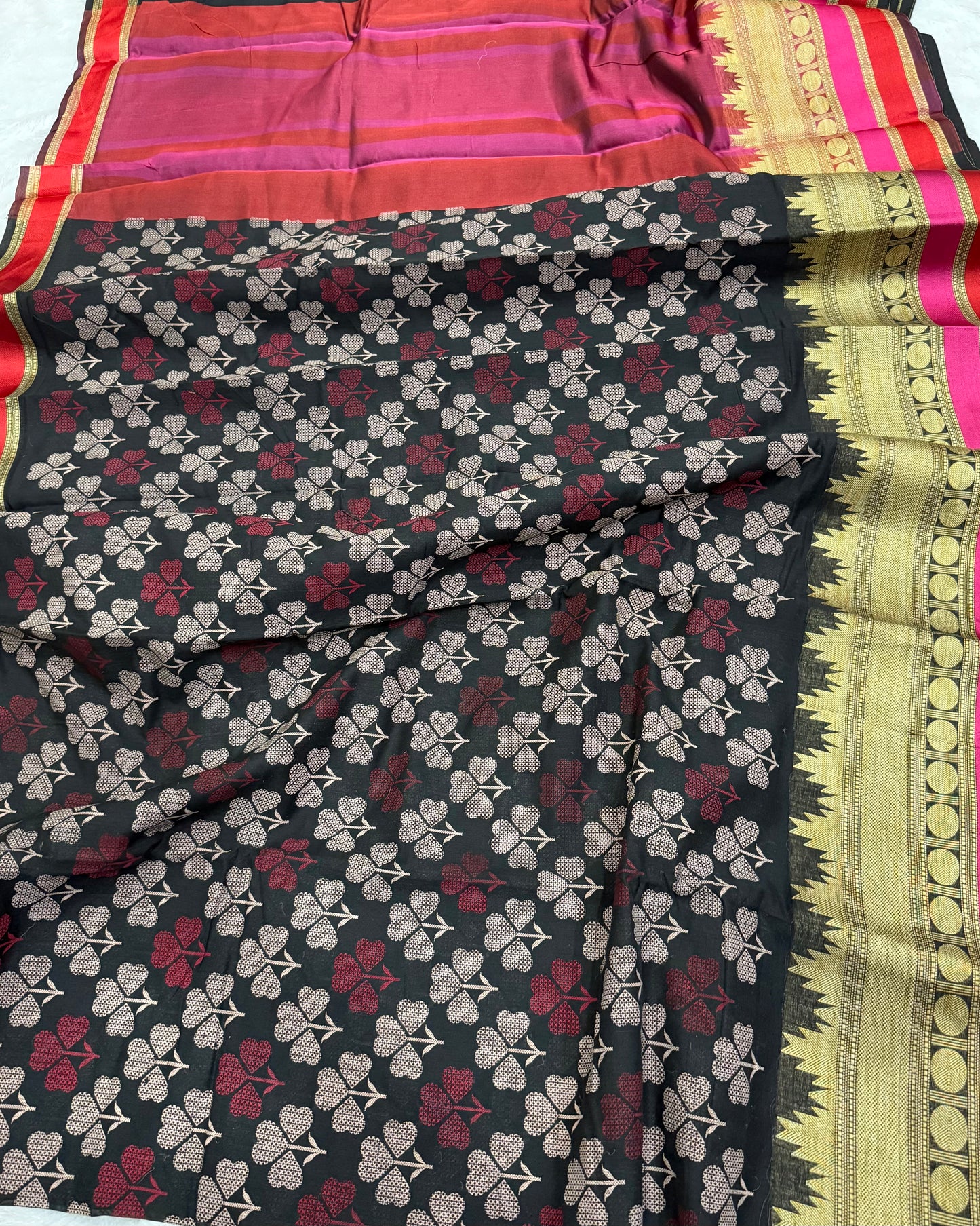 Soft Cotton Silk Saree with Elegant Tebal Print – ₹799 Only