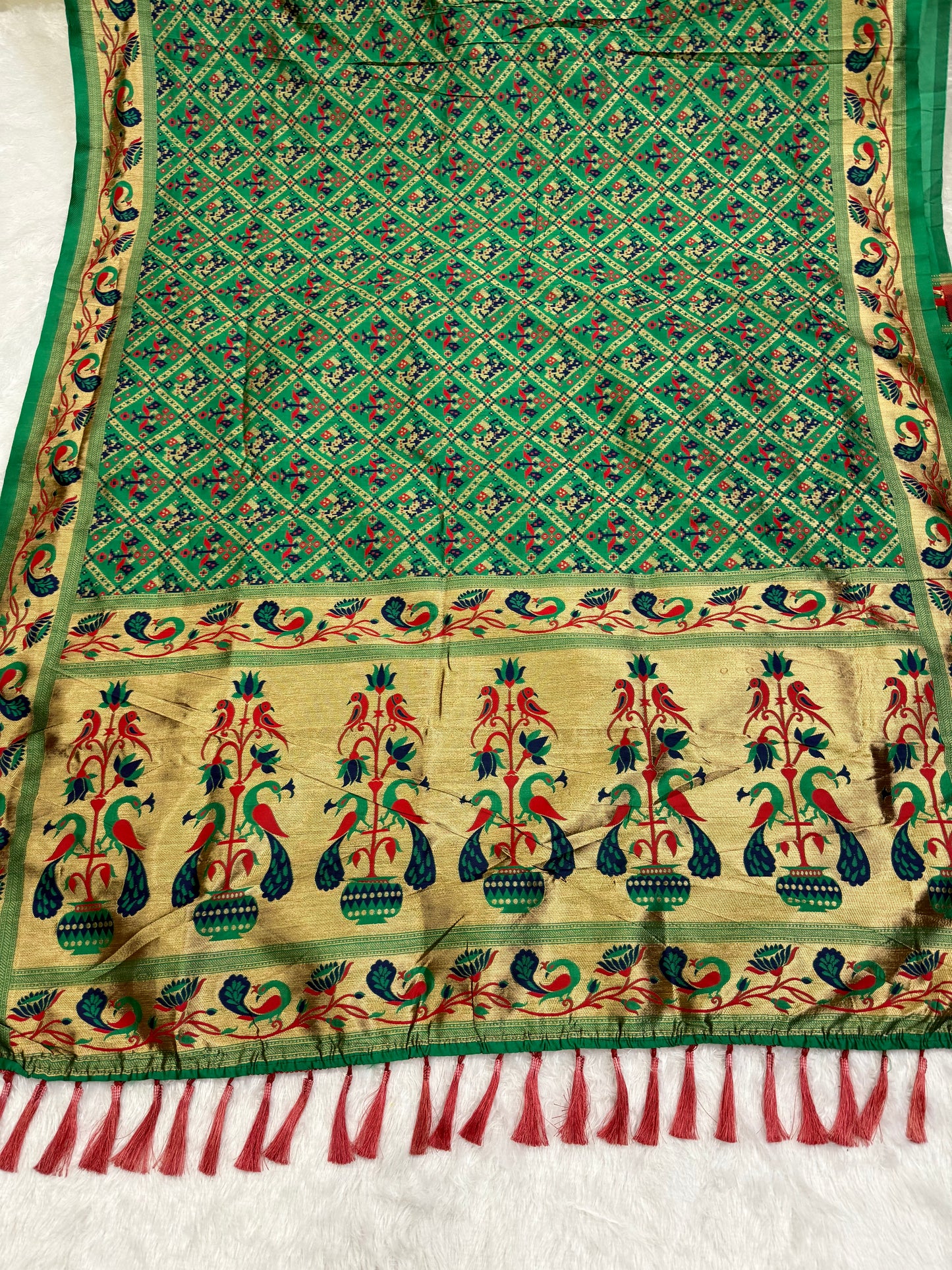 Heavy Banarasi Patola Silk Saree with Paithani Border & Pallu – ₹899 Only