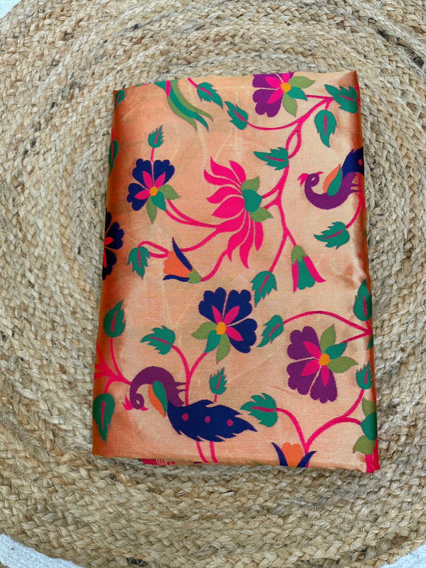 Pure Paithani Silk Saree with All-Over Paithani Weaving