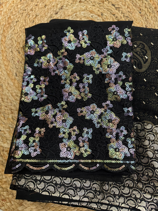 Soft Georgette Saree with Heavy Embroidered Blouse