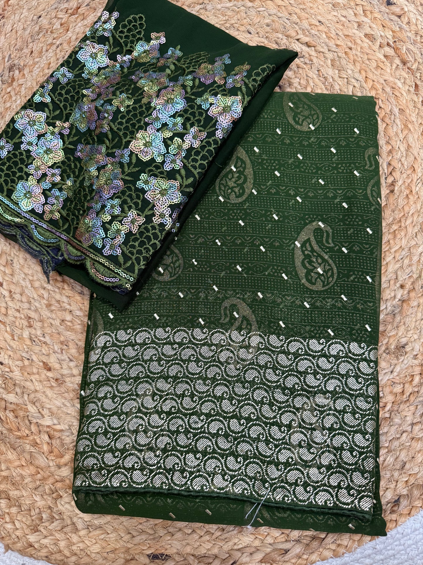 Soft Georgette Saree with Heavy Embroidered Blouse