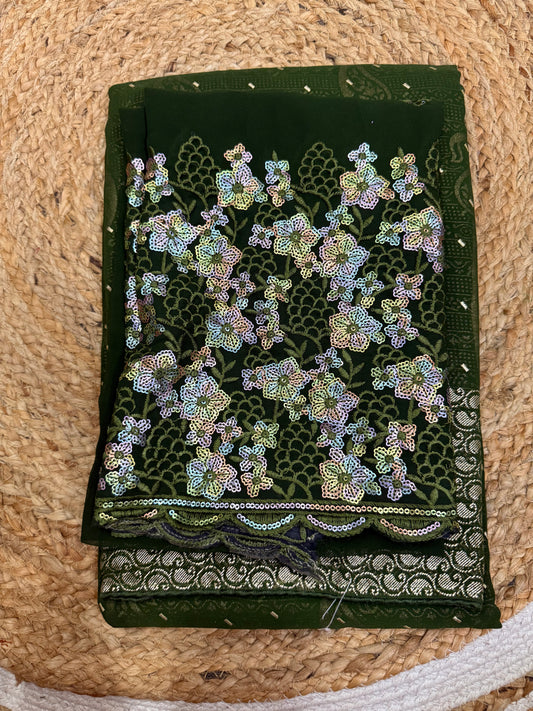 Soft Georgette Saree with Heavy Embroidered Blouse