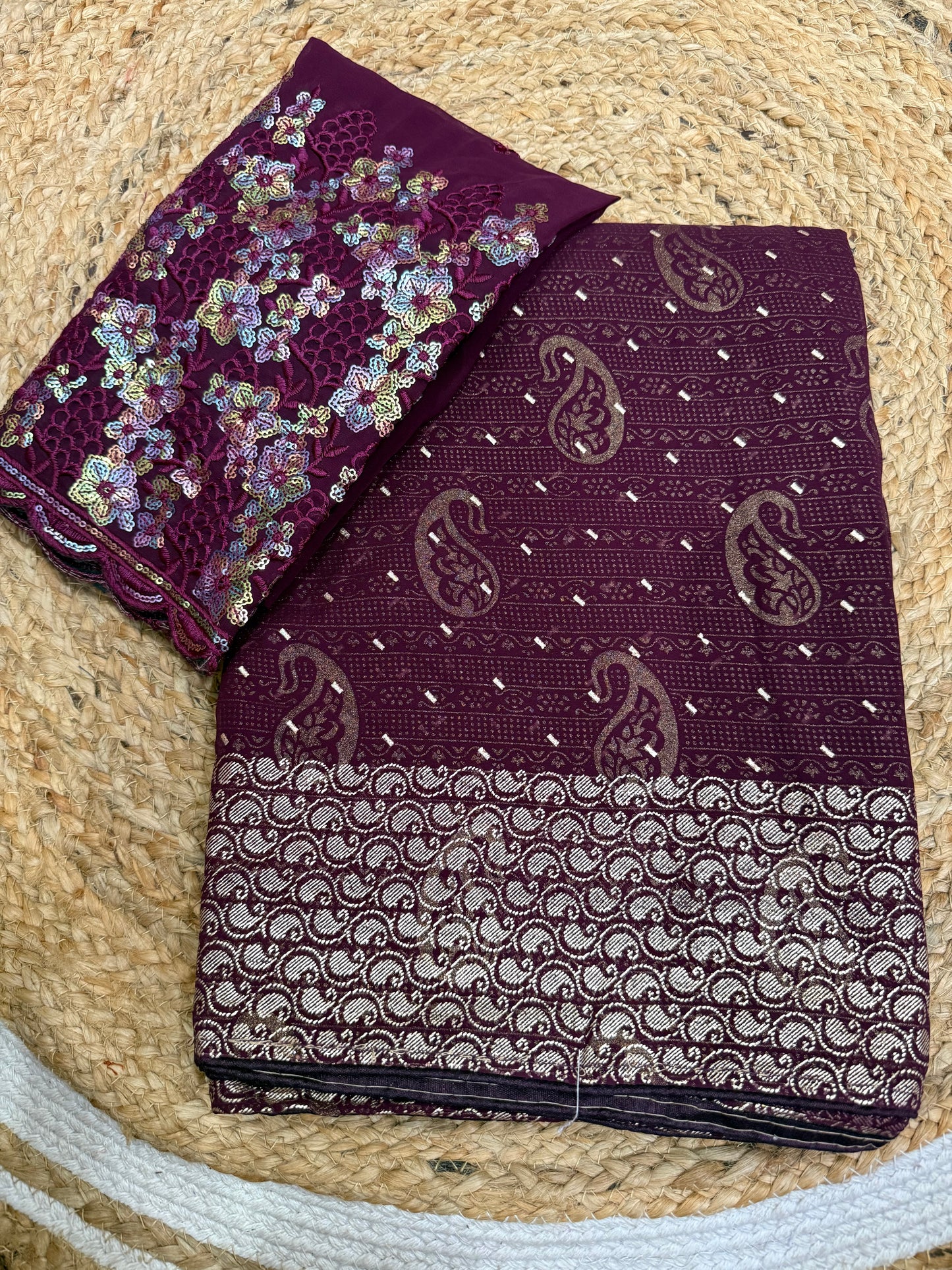 Soft Georgette Saree with Heavy Embroidered Blouse