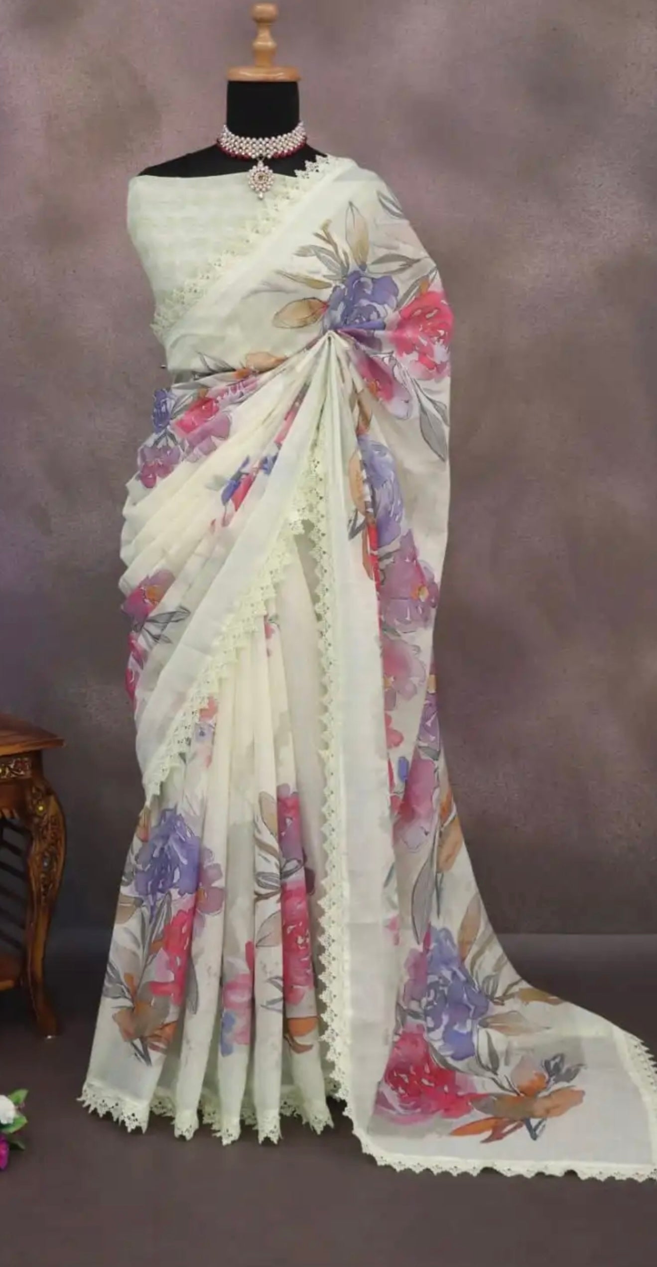 Pure Cotton Floral Saree