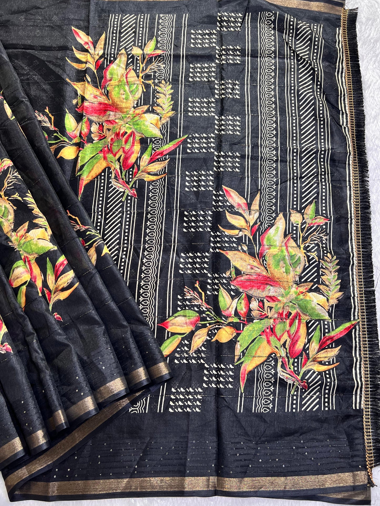 Cotton Blend Soft Silk Saree